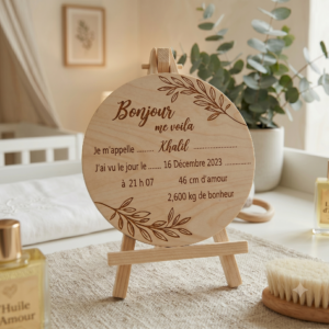 Carte Étape Naissance en Bois